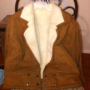 CUSTOM MADE wool and leather winter coat